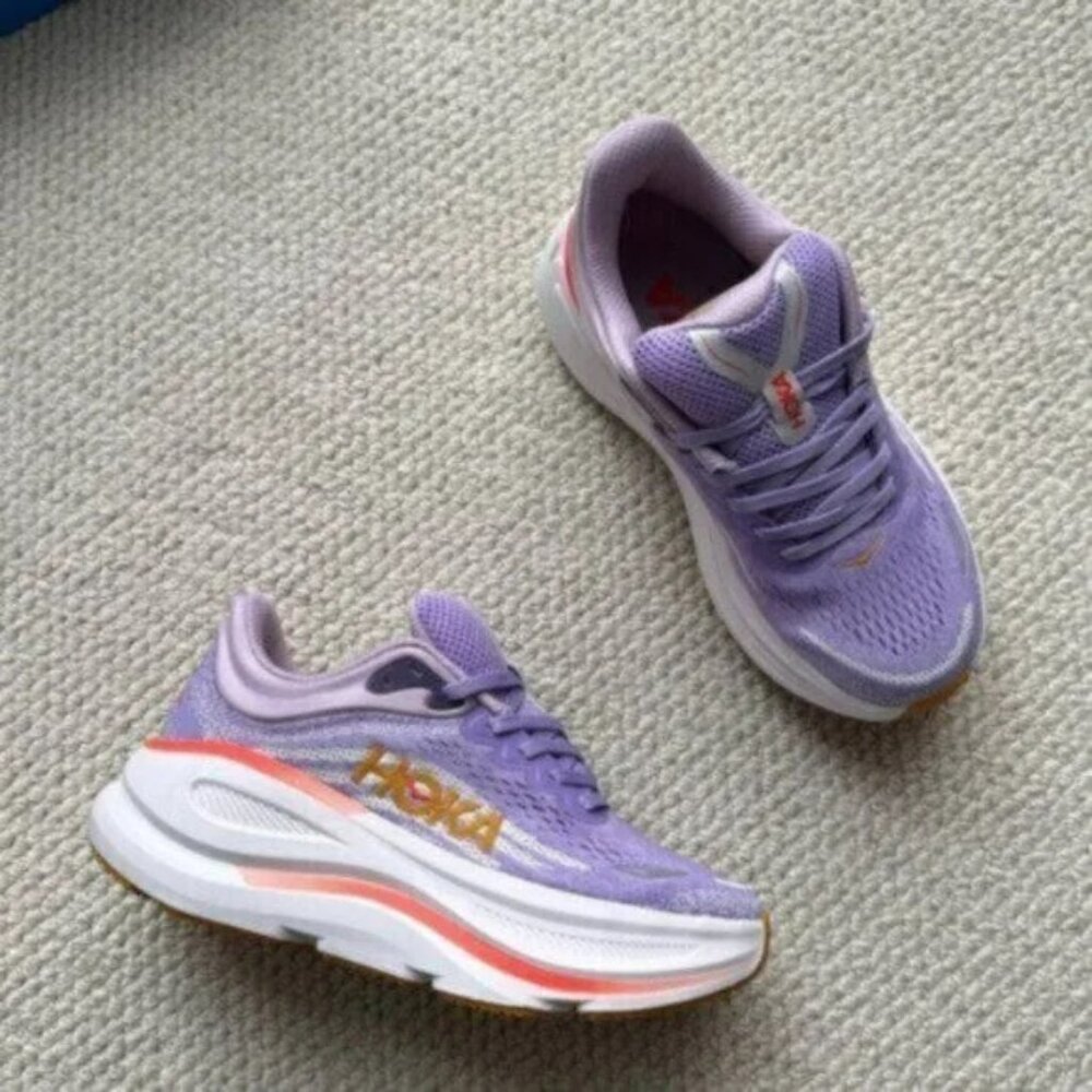 Hoka Bondi 9 Women's Sneakers lavender aster flower starlight glow NEW size 6.5 - Picture 6 of 10